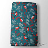 Floral Kingfisher Bird Printed Fabric Material Online